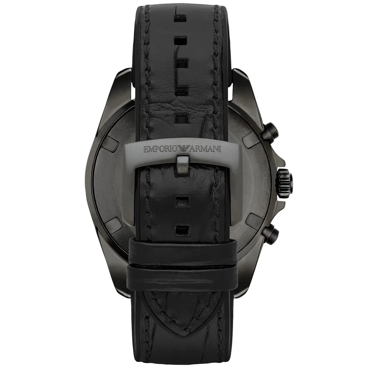  Shop Authentic Emporio Armani Sigma Chronograph Black Dial Black Leather Strap Watch For Men - AR6131 - Luxxuri