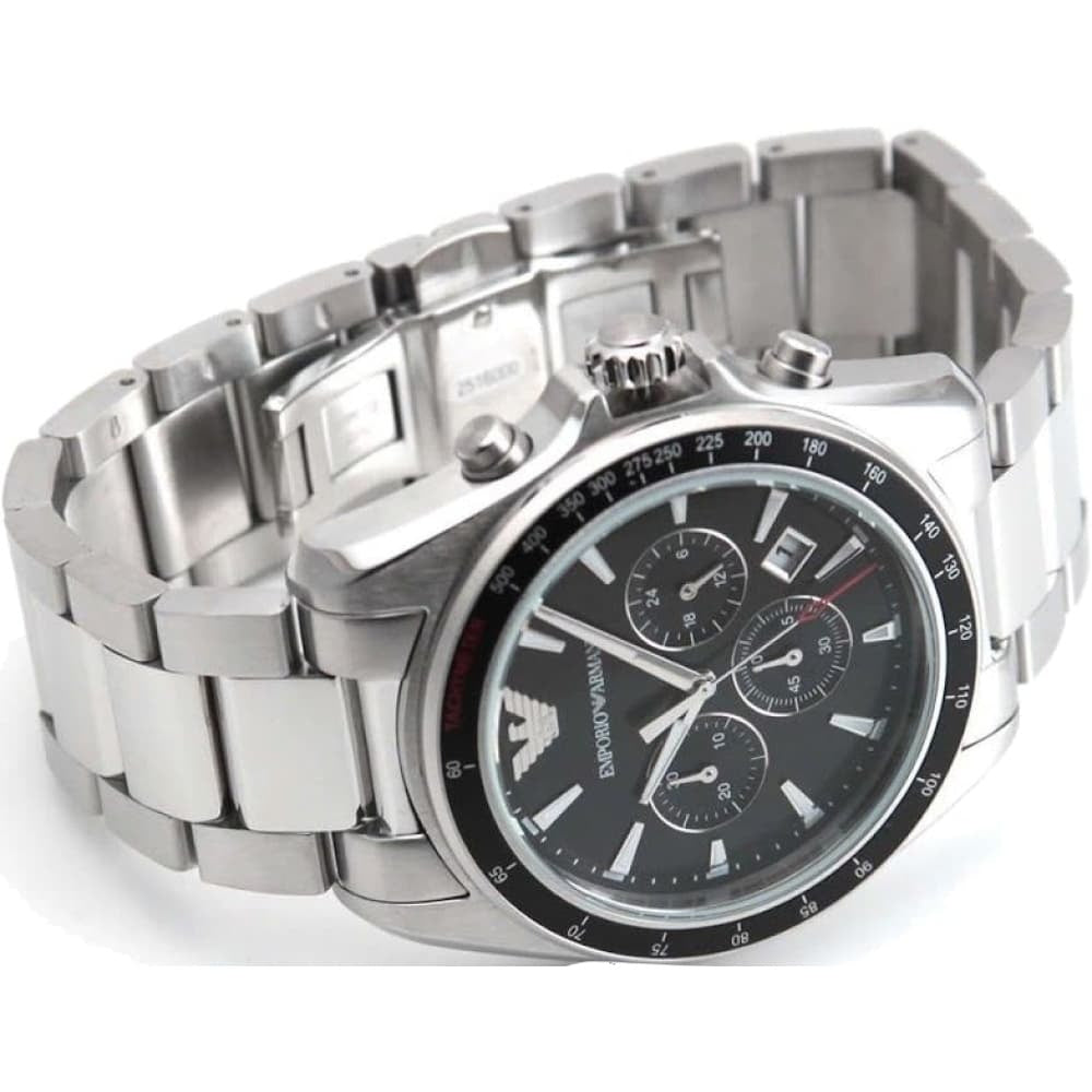  Shop Authentic Emporio Armani Sigma Chronograph Black Dial Silver Steel Strap Watch For Men - AR6098 - Luxxuri