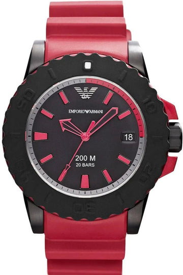  Shop Authentic Emporio Armani Sportivo Quartz Black Dial Red Rubber Strap Watch For Men - AR6101 - Luxxuri