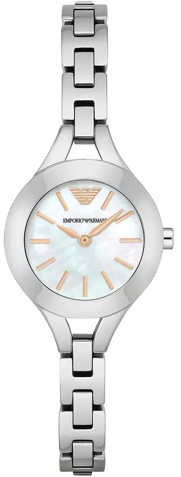 Emporio Armani Chiara Mother of Pearl Dial Silver Steel Strap Watch for Women - AR7425