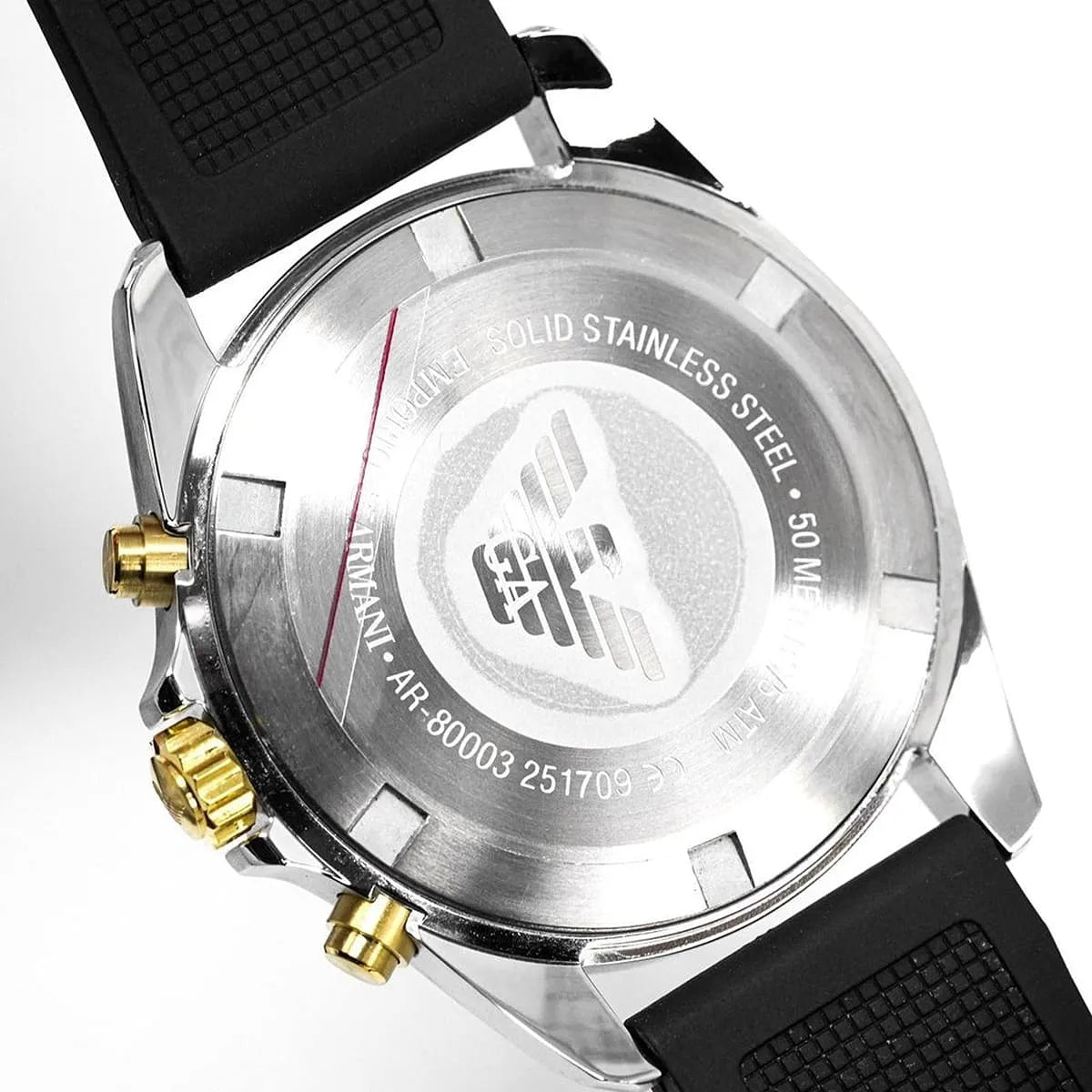  Shop Authentic Emporio Armani Sigma Chronograph lack Dial Black Rubber Strap Watch For Men - AR80003 - Luxxuri