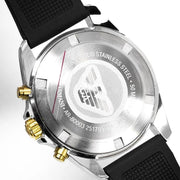  Shop Authentic Emporio Armani Sigma Chronograph lack Dial Black Rubber Strap Watch For Men - AR80003 - Luxxuri