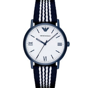  Shop Authentic Emporio Armani Kappa Analog White Dial Two Tone Nylon Strap Watch For Men - AR80004 - Luxxuri