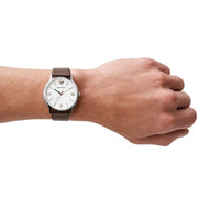  Shop Authentic Emporio Armani Kappa Quartz White Dial Brown Leather Strap Watch For Men - AR80006 - Luxxuri