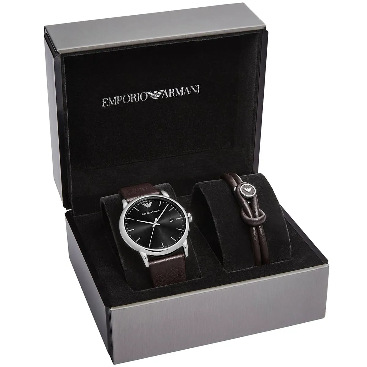  Shop Authentic Emporio Armani Kappa Quartz Black Dial Brown Leather Strap Watch For Men - AR80008 - Luxxuri