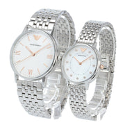  Shop Authentic Emporio Armani Kappa Quartz White Dial Silver Steel Strap Watch For Men - AR80014 - Luxxuri