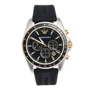  Shop Authentic Emporio Armani Sigma Chronograph lack Dial Black Rubber Strap Watch For Men - AR80003 - Luxxuri