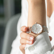  Shop Authentic Emporio Armani Gianni T Bar Quartz White Dial Two Tone Steel Strap Watch For Women - AR80035 - Luxxuri