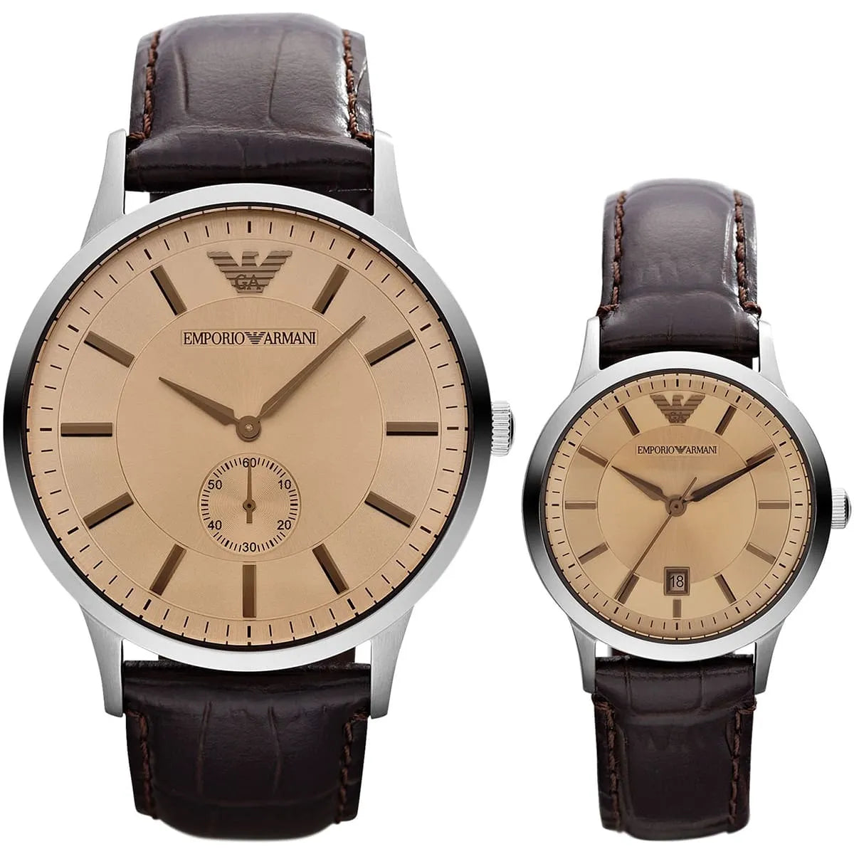  Shop Authentic Emporio Armani Kappa Classic Brown Dial Brown Leather Strap Watch For Men - AR9106 - Luxxuri