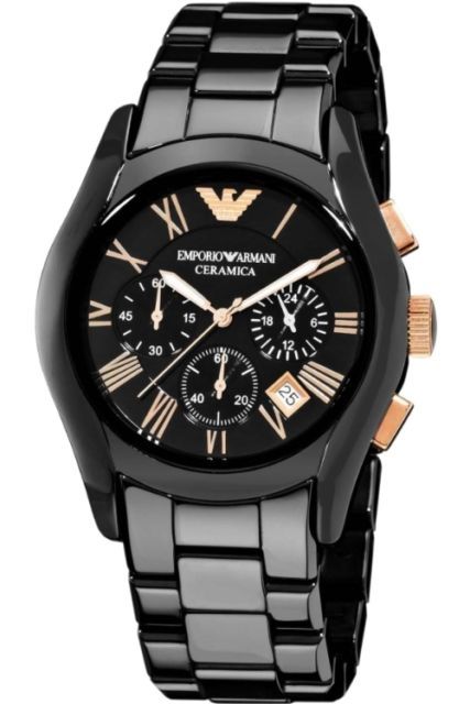  Shop Authentic Emporio Armani Chronograph Black Ceramic Stainless Steel Dial Watch For Women - AR1411 - Luxxuri