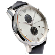  Shop Authentic Emporio Armani Gianni White Dial Black Leather Strap Watch For Men - AR0385 - Luxxuri