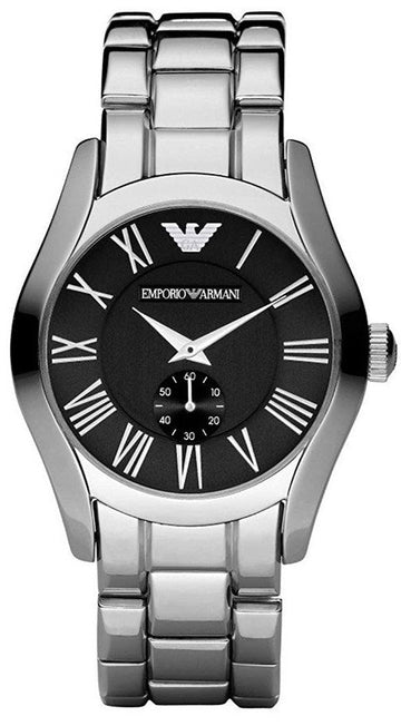  Shop Authentic Emporio Armani Valente Black Dial Silver Steel Strap Watch For Men - AR0680 - Luxxuri
