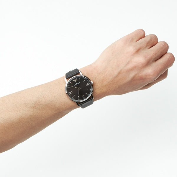  Shop Authentic Emporio Armani Kappa Analog Quartz Black Dial Black Leather Strap Watch For Men - AR11013 - Luxxuri