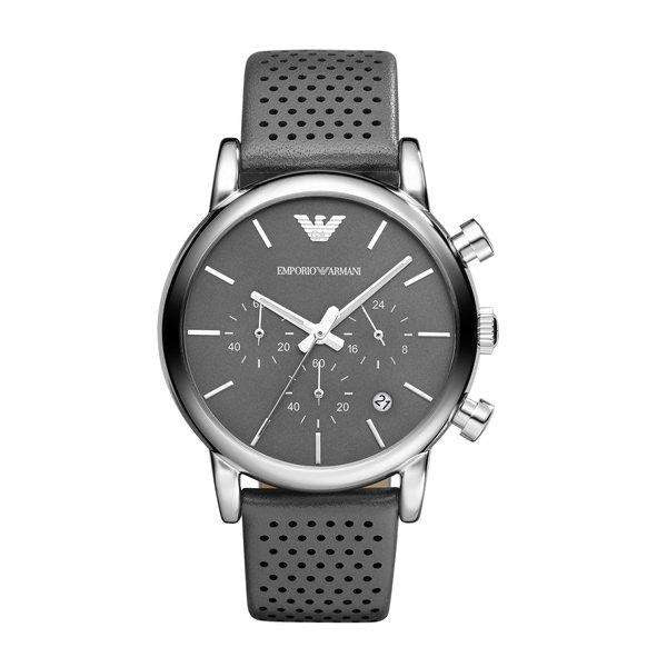 Shop Authentic Emporio Armani Luigi Chronograph Quartz Grey Dial Grey Leather Strap Watch For Men - AR1735 - Luxxuri