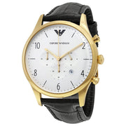  Shop Authentic Emporio Armani Classic Chronograph White Dial Black Leather Strap Watch For Men - AR1892 - Luxxuri