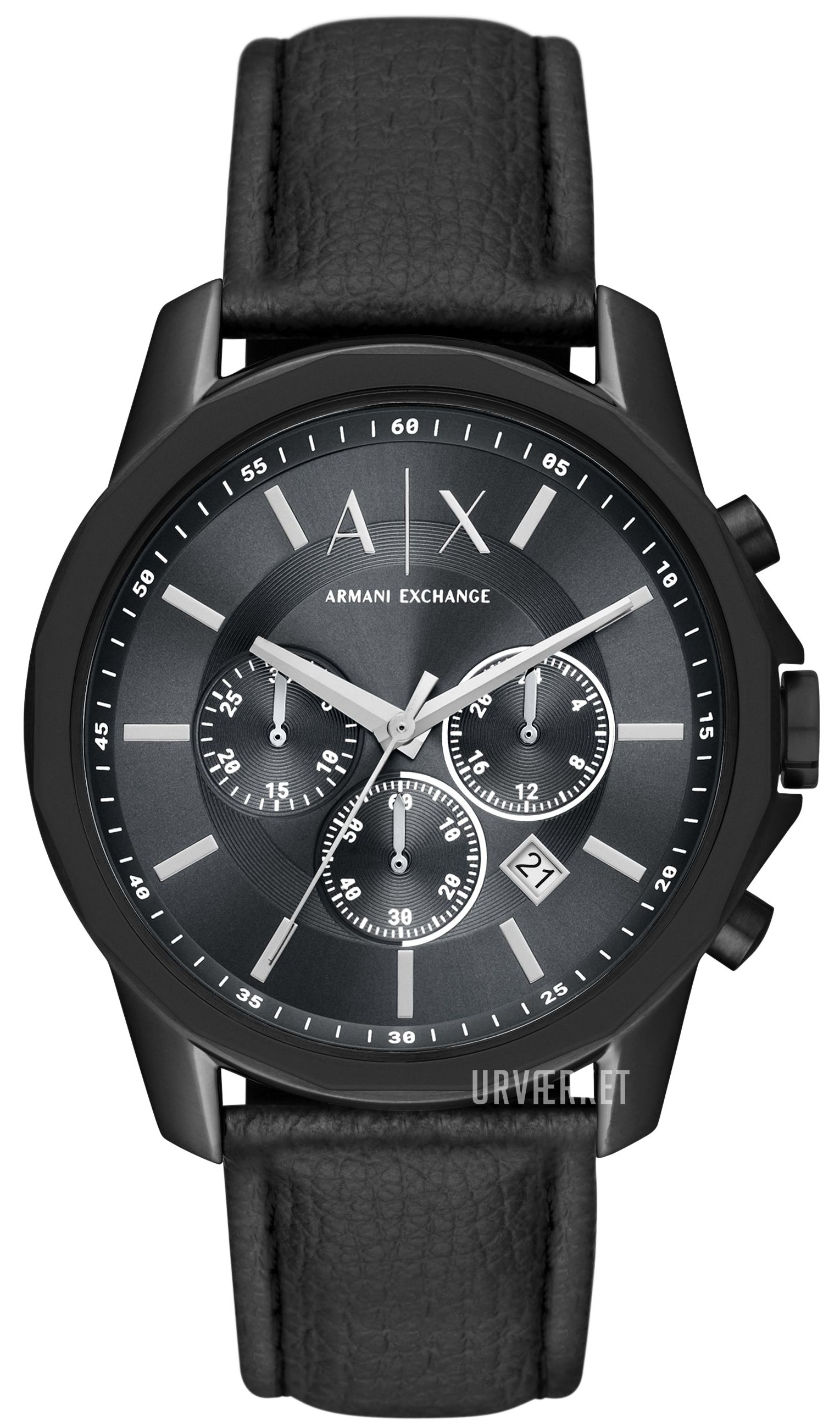  Shop Authentic Armani Exchange Banks Chronograph Black Dial Black Leather Strap Watch For Men - AX1724 - Luxxuri
