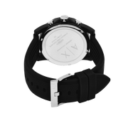  Shop Authentic Armani Exchange Outerbanks Chronograph Black Dial Black Silicone Strap Watch For Men - AX1326 - Luxxuri