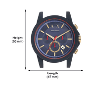  Shop Authentic Armani Exchange Outerbanks Chronograph Blue Dial Blue Silicone Strap Watch For Men - AX1335 - Luxxuri