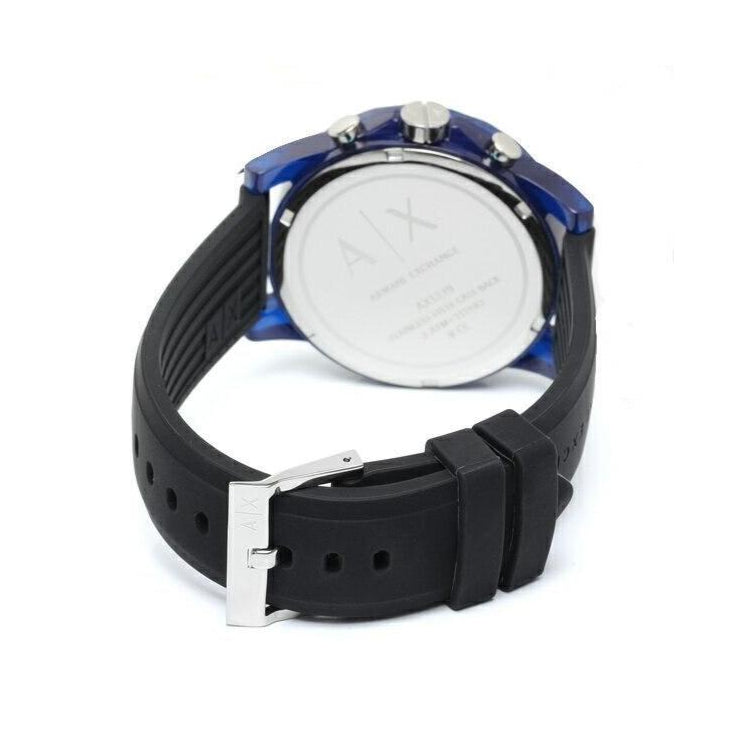  Shop Authentic Armani Exchange Outerbanks Chronograph Black Dial Black Silicone Strap Watch For Men - AX1339 - Luxxuri