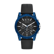  Shop Authentic Armani Exchange Outerbanks Chronograph Black Dial Black Silicone Strap Watch For Men - AX1339 - Luxxuri