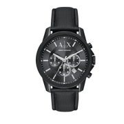  Shop Authentic Armani Exchange Banks Chronograph Black Dial Black Leather Strap Watch For Men - AX1724 - Luxxuri