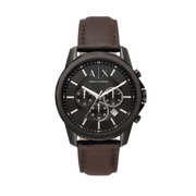  Shop Authentic Armani Exchange Outerbanks Chronograph Black Dial Brown Leather Strap Watch For Men - AX1732 - Luxxuri