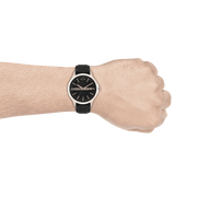  Shop Authentic Armani Exchange Hampton Chronograph Black Dial Black Leather Strap Watch For Men - AX2101 - Luxxuri