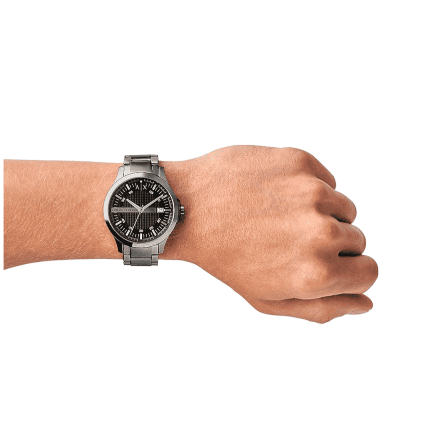  Shop Authentic Armani Exchange Hampton Chronograph Black Dial Silver Steel Strap Watch For Men - AX2103 - Luxxuri