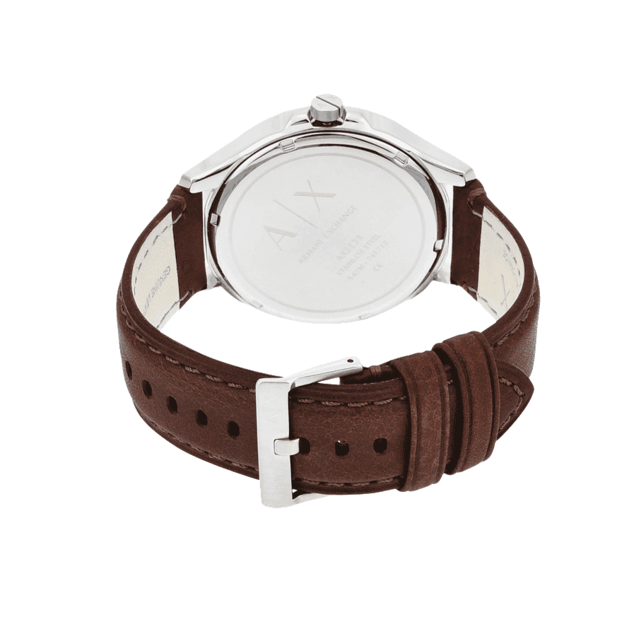  Shop Authentic Armani Exchange Hampton Chronograph Blue Dial Brown Leather Strap Watch For Men - AX2133 - Luxxuri