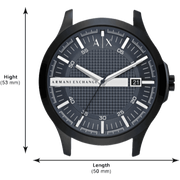  Shop Authentic Armani Exchange Hampton Quartz Blue Dial Black Leather Strap Watch for Men - AX2411 - Luxxuri