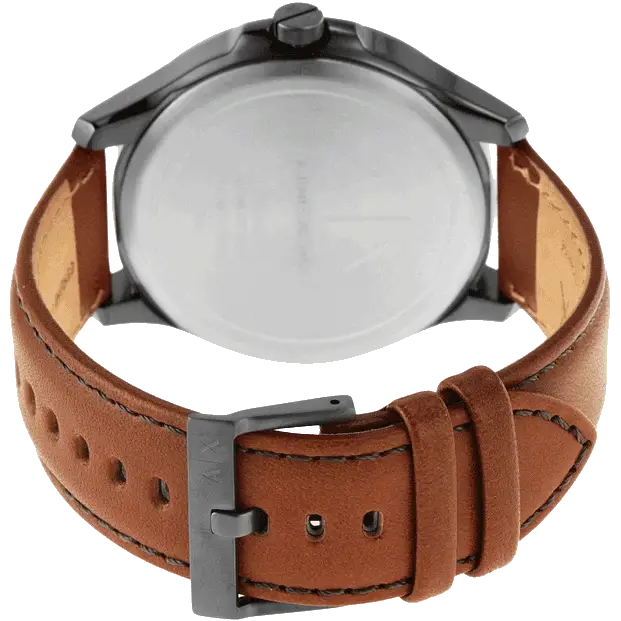  Shop Authentic Armani Exchange Hampton Chronograph Grey Dial Brown Leather Strap Watch For Men - AX2414 - Luxxuri
