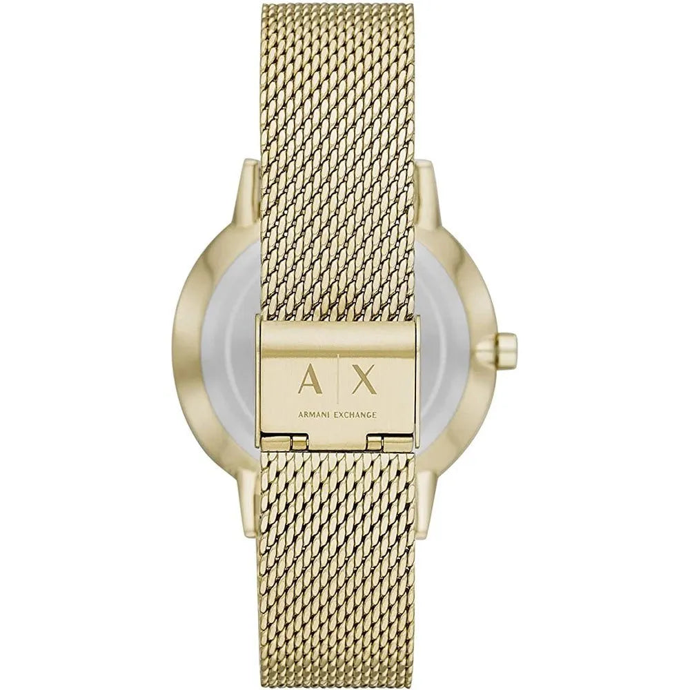  Shop Authentic Armani Exchange Cayde Chronograph Black Dial Gold Mesh Strap Watch For Men - AX2715 - Luxxuri