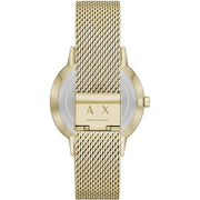  Shop Authentic Armani Exchange Cayde Chronograph Black Dial Gold Mesh Strap Watch For Men - AX2715 - Luxxuri