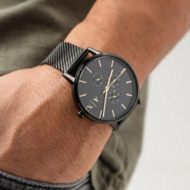  Shop Authentic Armani Exchange Cayde Chronograph Black Dial Black Mesh Strap Watch For Men - AX2716 - Luxxuri