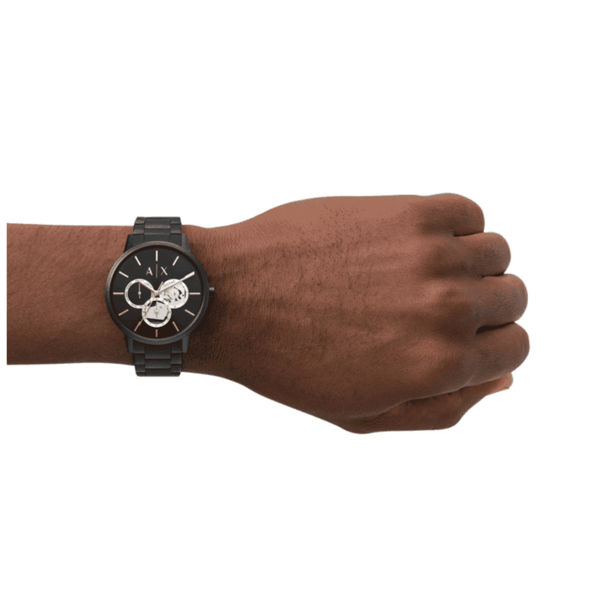  Shop Authentic Armani Exchange Cayde Chronograph Black Dial Black Steel Strap Watch for Men - AX2748 - Luxxuri