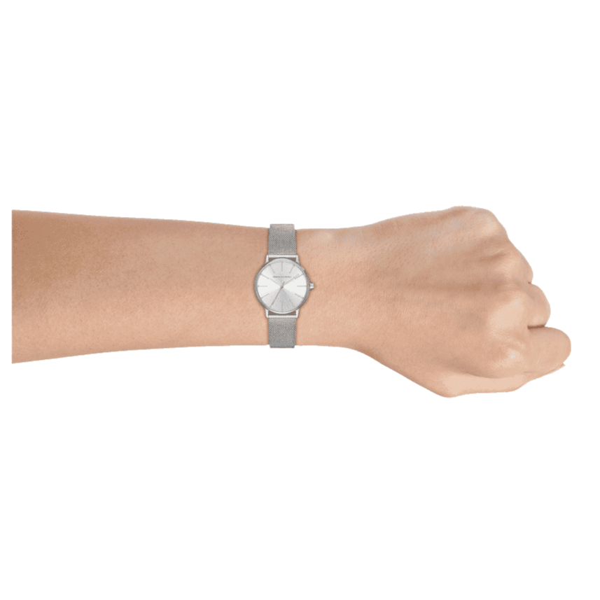  Shop Authentic Armani Exchange Lola Analog Silver Dial Silver Mesh Strap Watch For Women - AX5535 - Luxxuri