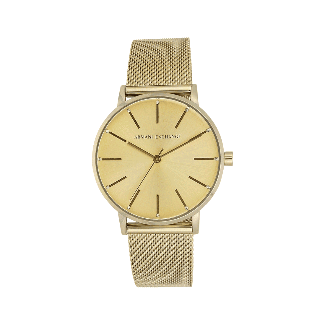  Shop Authentic Armani Exchange Lola Analog Gold Dial Gold Mesh Strap Watch For Women - AX5536 - Luxxuri