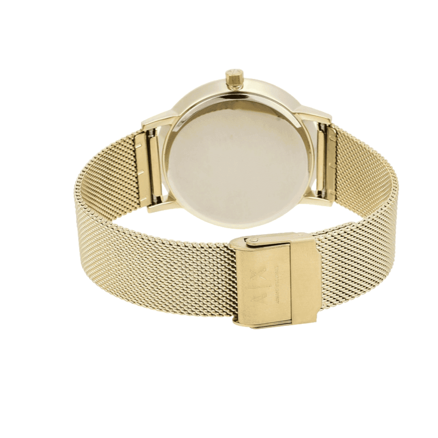  Shop Authentic Armani Exchange Lola Analog Gold Dial Gold Mesh Strap Watch For Women - AX5536 - Luxxuri