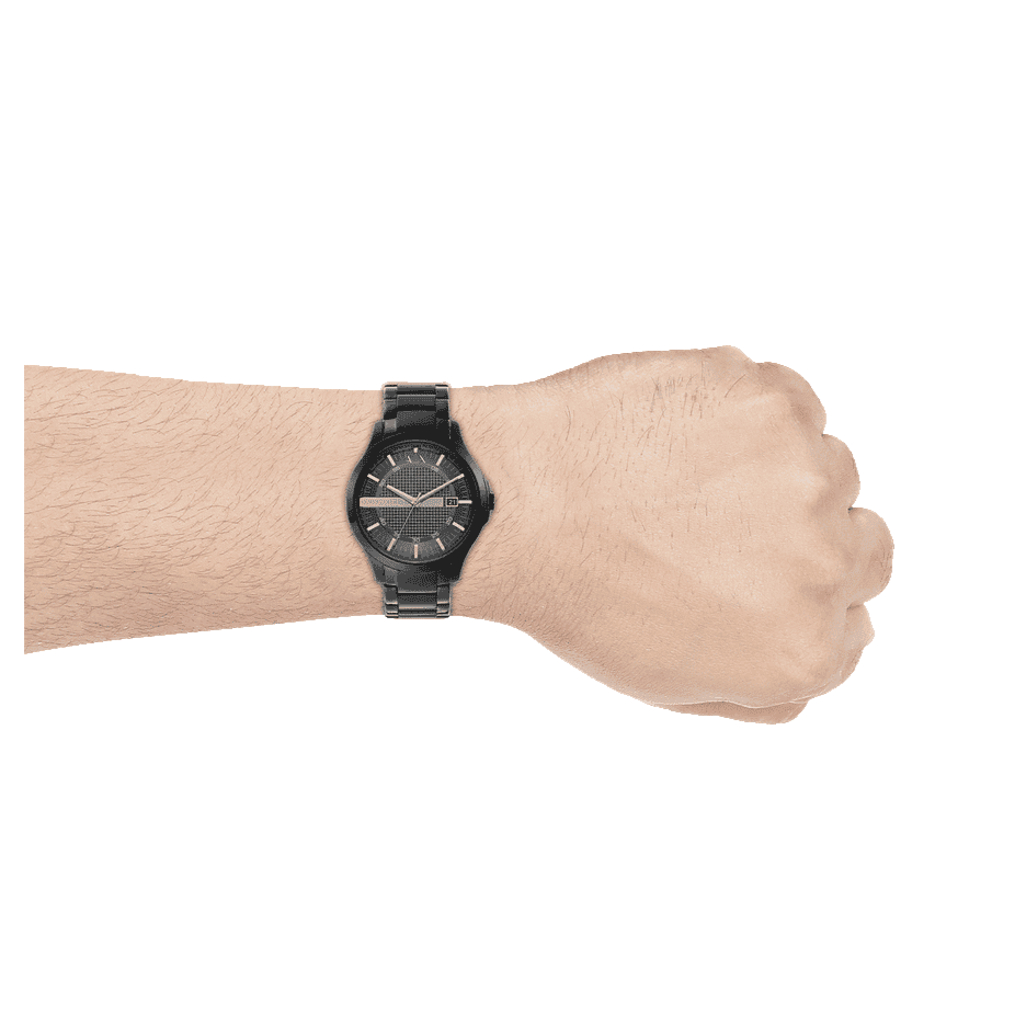  Shop Authentic Armani Exchange Hampton Black Dial Black Steel Strap Watch For Men - AX7101 - Luxxuri