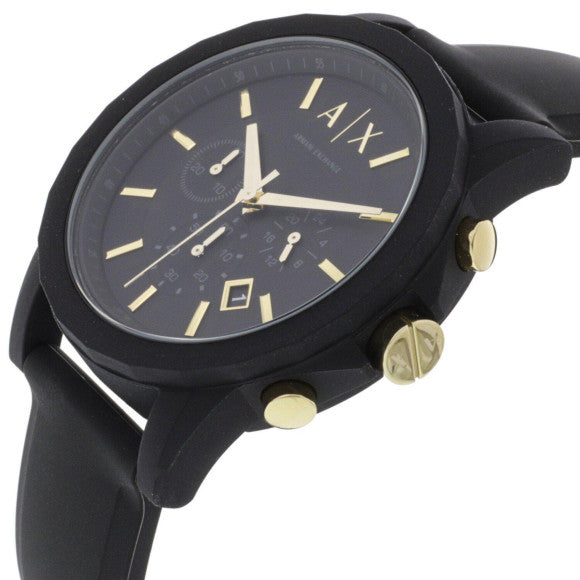  Shop Authentic Armani Exchange Outerbanks Chronograph Black Dial Black Steel Strap Watch For Men - AX7105 - Luxxuri