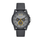  Shop Authentic Armani Exchange Outerbanks Chronograph Grey Dial Grey Silicone Strap Watch For Men - AX7123 - Luxxuri