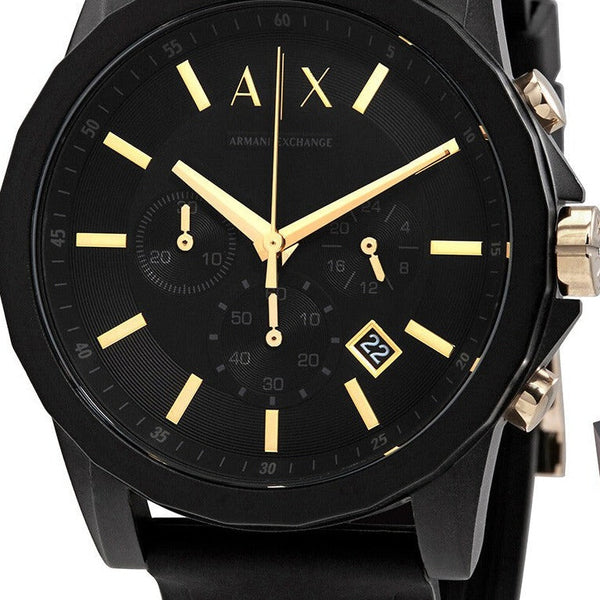  Shop Authentic Armani Exchange Outerbanks Chronograph Black Dial Black Steel Strap Watch For Men - AX7105 - Luxxuri