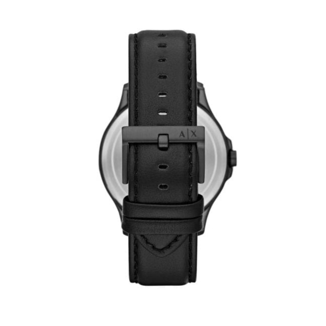  Shop Authentic Armani Exchange Hampton Quartz Blue Dial Black Leather Strap Watch for Men - AX2411 - Luxxuri