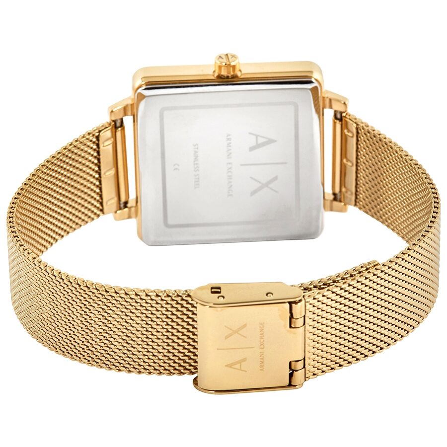  Shop Authentic Armani Exchange Lola Quartz Gold Dial Gold Mesh Strap Watch For Women - AX5801 - Luxxuri