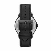  Shop Authentic Armani Exchange Hampton Quartz Blue Dial Black Leather Strap Watch for Men - AX2411 - Luxxuri