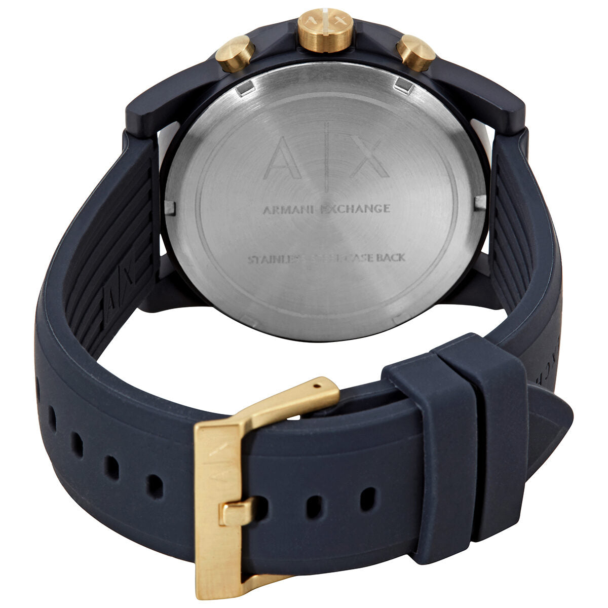  Shop Authentic Armani Exchange Outerbanks Chronograph Blue Dial Blue Silicone Strap Watch For Men - AX1335 - Luxxuri