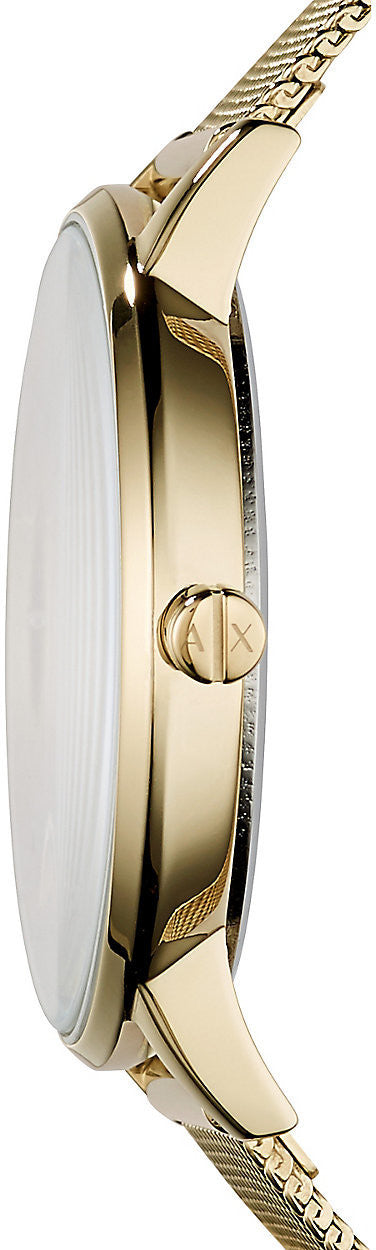  Shop Authentic Armani Exchange Lola Analog Gold Dial Gold Mesh Strap Watch For Women - AX5536 - Luxxuri