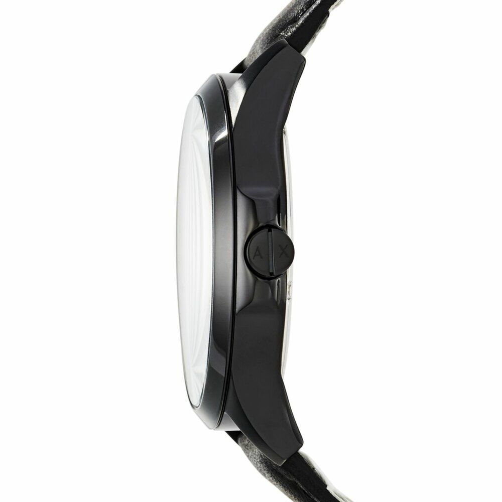  Shop Authentic Armani Exchange Hampton Chronograph Black Dial Black Leather Strap Watch For Men - AX2400 - Luxxuri