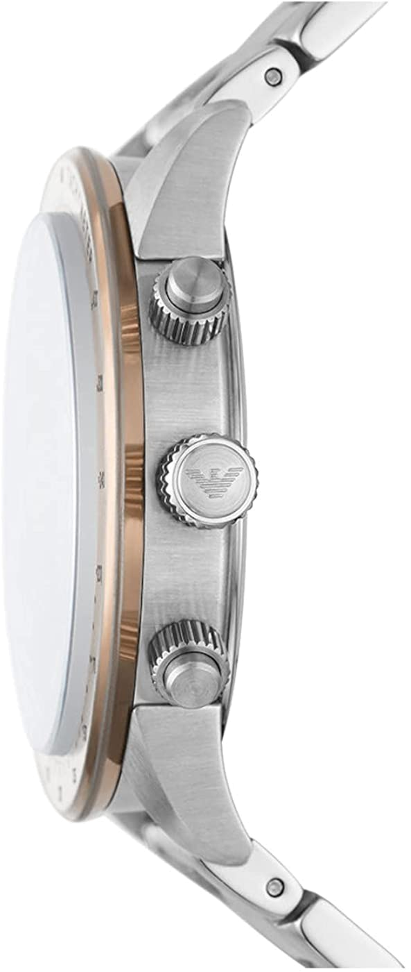  Shop Authentic Emporio Armani Mario Chronograph Beige Dial Silver Steel Strap Watch For Men - AR11352 - Luxxuri