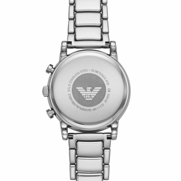  Shop Authentic Emporio Armani Luigi Chronograph Blue Dial Silver Steel Strap Watch For Men - AR11132 - Luxxuri